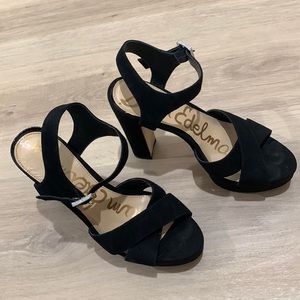 Sam Edelman platform black suede heels